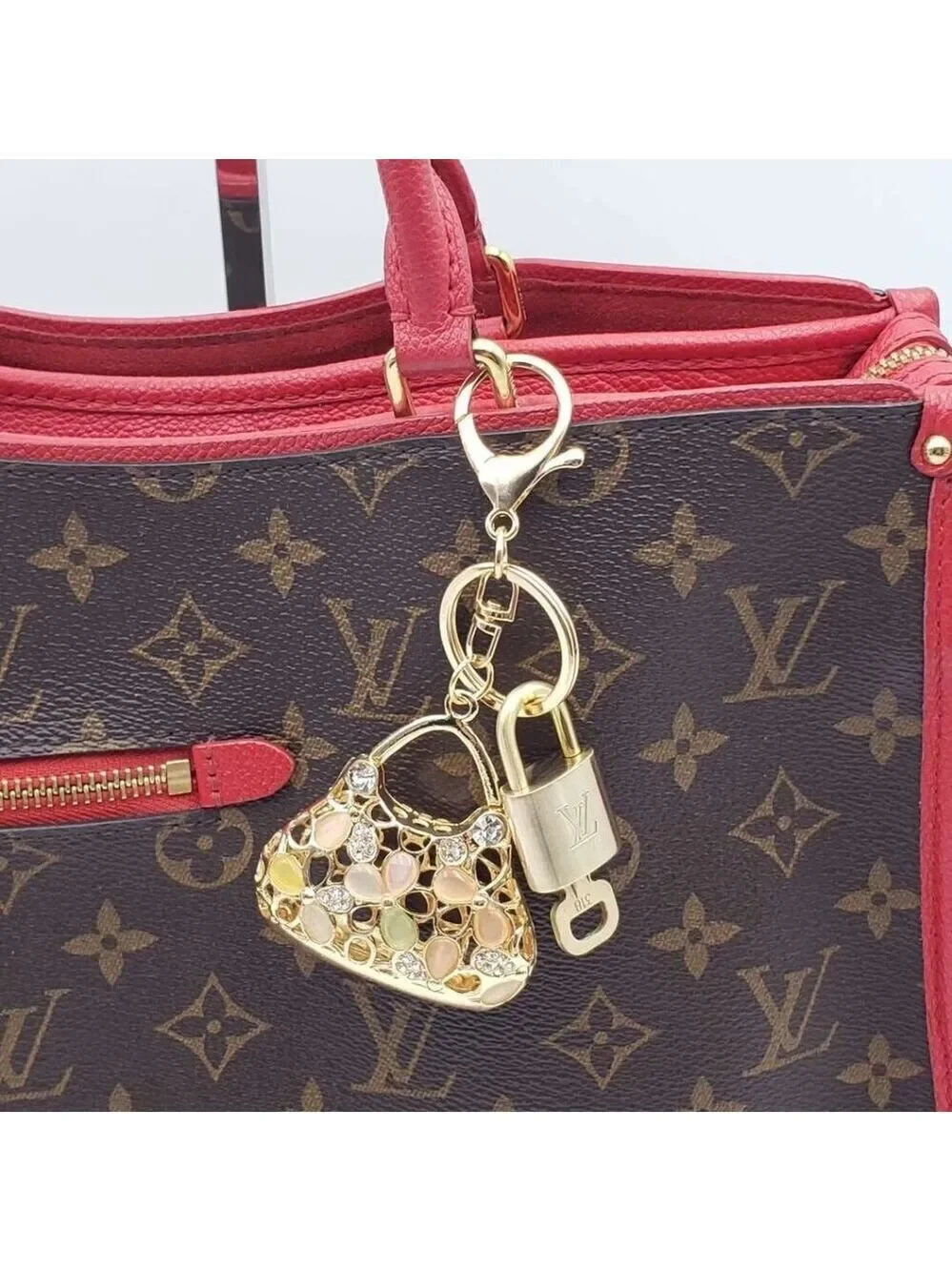 Authentic Louis Vuitton Lock & Key with unbranded Bagcharm, Keycharm, Keychain